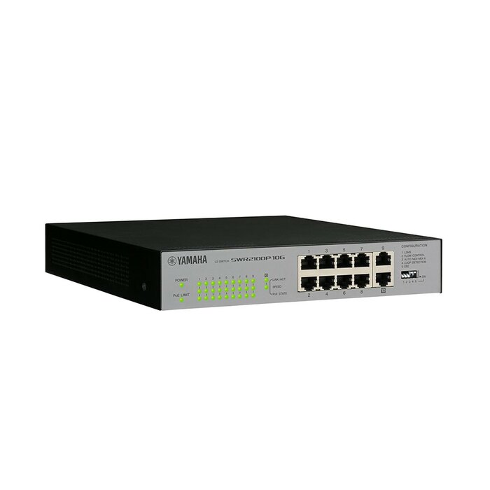 Yamaha SWR2100P-10G 10-Port L2 Network Switch With POE