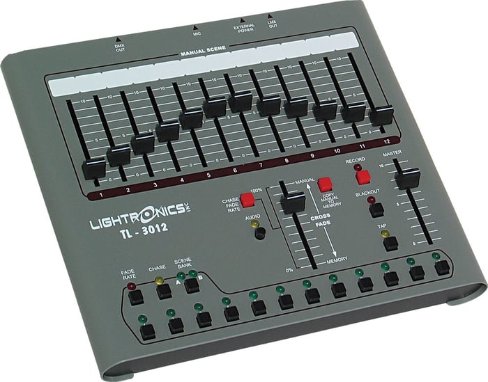 Lightronics TL3012-DMX01 Lighting Console, 12-Channels, 24 Scenes, DMX Output