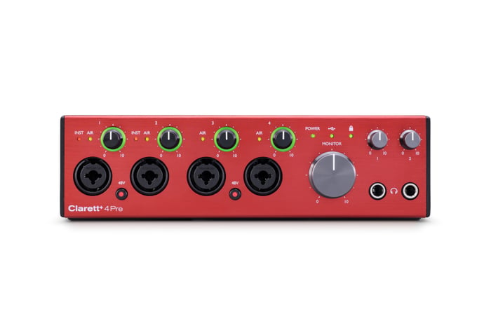Focusrite Clarett+ 4Pre Versatile And Sonically True 18-in/8-out Audio Interface For The Complete Creator
