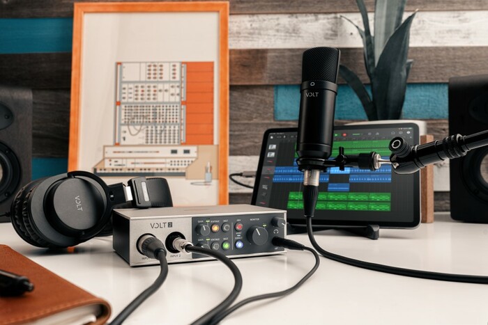 Universal Audio VOLT 2 STUDIO USB 2.0 Audio Interface Studio Pack W/ Mic, Mic Mount, Headphones, And XLR Cable (3m)