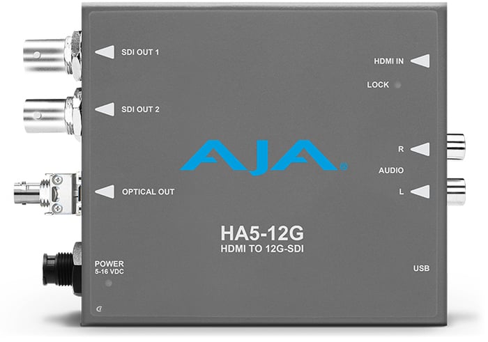 AJA HA5-12G-T-ST HDMI 2.0 To 12G-SDI Conversion With ST Fiber Transmitter
