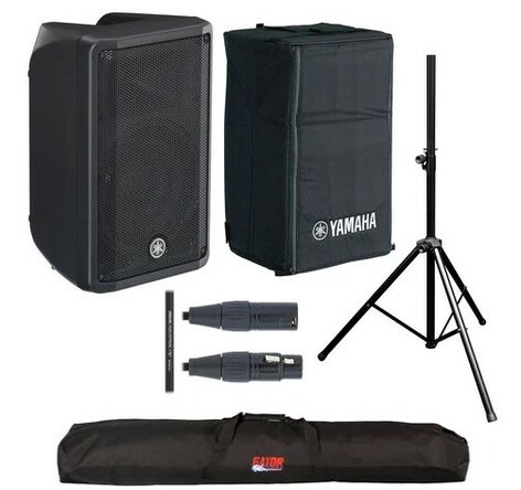 Yamaha DBR12 Bundle Powered Speaker Bundle With Cover, Stand, Stand Bag And XLR Cable