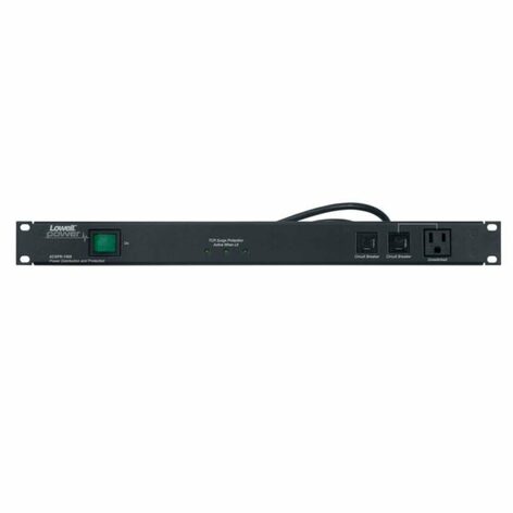 Lowell ACSPR-1509 Power Panel-15A, 5-Switched 4-Unswitched Outlets, 1U, Surge