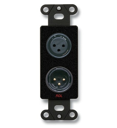 RDL DB-XLR2 XLR 3-pin Female And 3-pin Male On D Plate, Terminal Block, Black