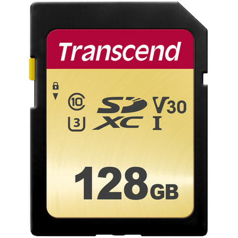 Transcend TS128GSDC500S 128GB 500S UHS-I U3 SDXC Memory Card