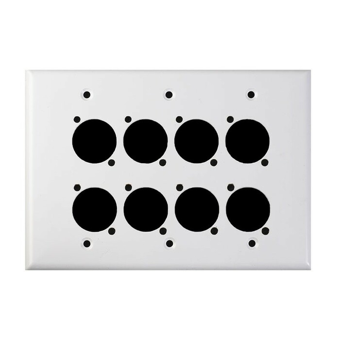 Ace Backstage WP-318 Aluminum Wall Panel With 8 Connectrix Mounts, 3 Gang, White