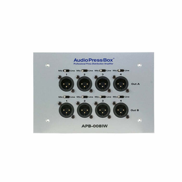 Audio Press Box APB-008-IW-EX Passive In-wall AudioPressBox Extender, 8 LINE/MIC Out