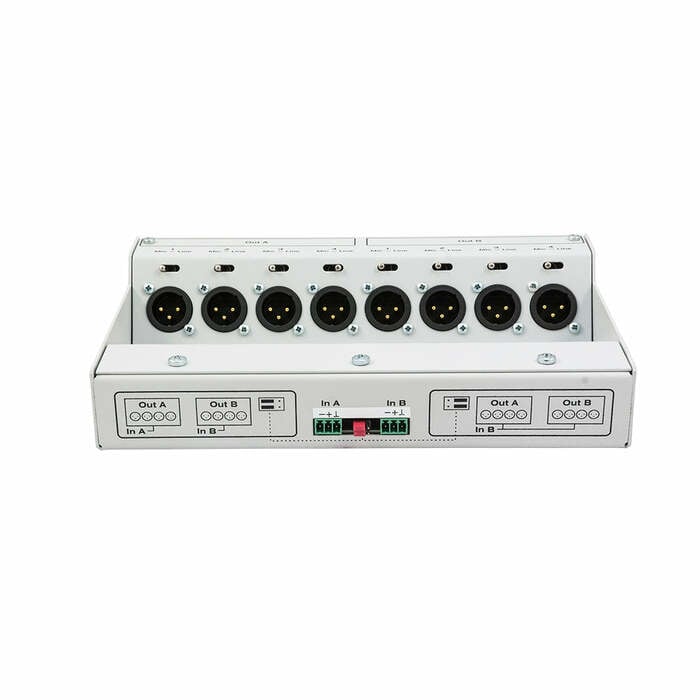Audio Press Box APB-P008-OW-EX Passive On-wall AudioPressBox, 1 Line In, 8 MIC Out