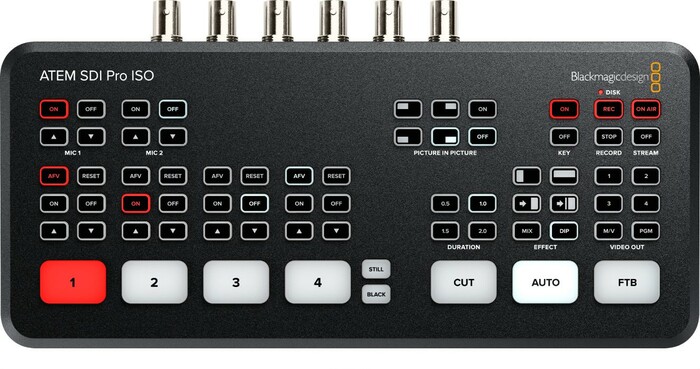 Blackmagic Design ATEM SDI Pro ISO Four Input SDI Switcher With Streaming & ISO Recording