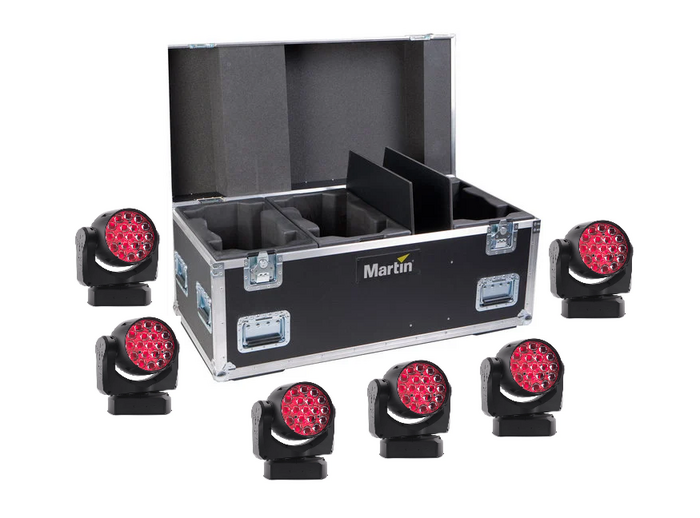 Martin Pro MAC Aura XB Six 19x15W RGBW LED Compact Moving Head Wash Fixtures In Six-Unit Flight Case, Priced Per Fixture