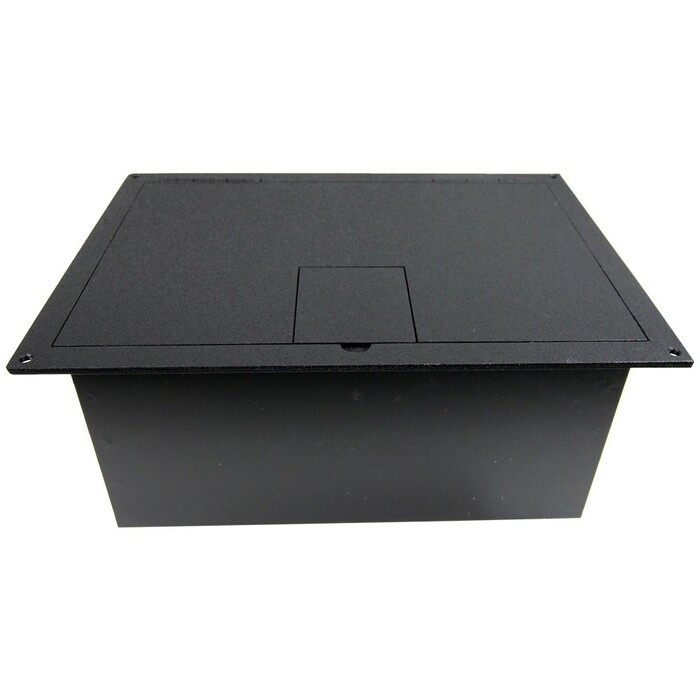 FSR FL-1500-BLK Floor Box With Hinged Door, Black