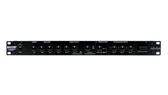 ART MX622BT Rack 6-Channel Stereo Mixer With Bluetooth, EQ, And Effects