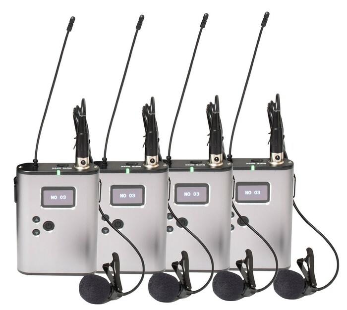 VocoPro BENCHMARK-QUAD-BP 4-Channel Wireless Belt Pack Lavalier Mic System