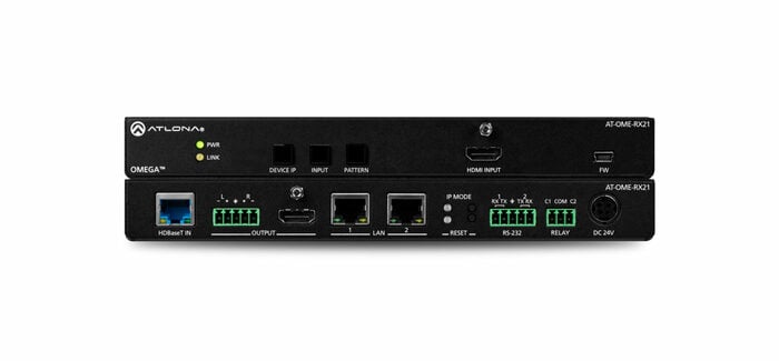 Atlona Technologies AT-OME-RX21 2×1 AV Switcher And Receiver With Scaler – HDBaseT And HDMI Inputs