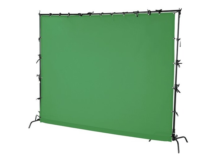 Rosco ChromaDrop 10x10 Chroma Key Screen With Top And Side Grommets, 10' Wide X 10' High