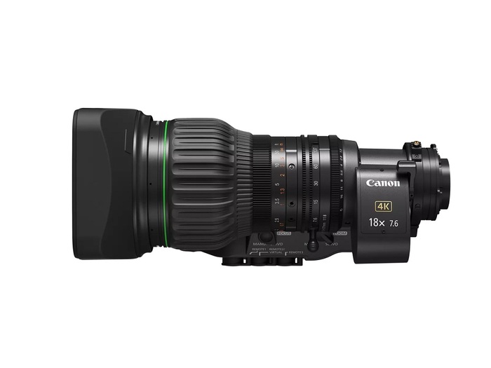 Canon CJ18EX7.6BIASE 2/3" ENG/EFP 4K UHD Zoom Lens With Full Servo Control