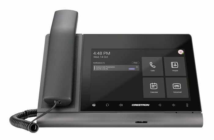 Crestron UC-P8-T-HS Crestron Flex 8 In. Audio Desk Phone With Handset For Microsoft Teams Software