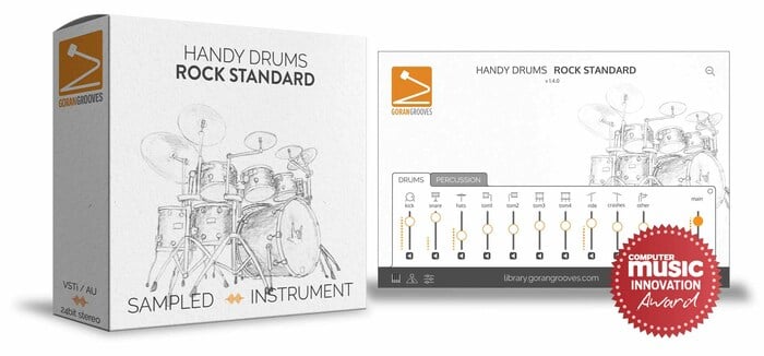 GoranGrooves Handy Drums- ROCK STANDARD Sampled Drums Virtual Instrument [Virtual]
