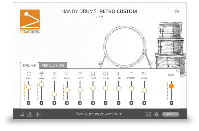 GoranGrooves Handy Drums- RETRO CUSTOM Sampled Drums Virtual Instrument [Virtual]
