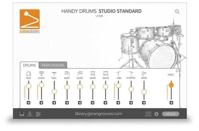 GoranGrooves Handy Drums- STUDIO STANDARD Sampled Drums Virtual Instrument [Virtual]