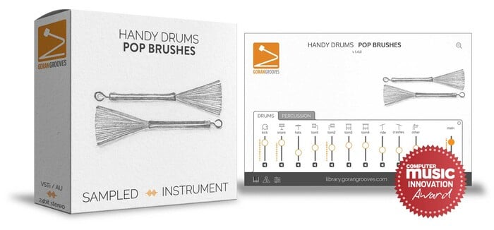 GoranGrooves Handy Drums- POP BRUSHES Sampled Drums Virtual Instrument [Virtual]