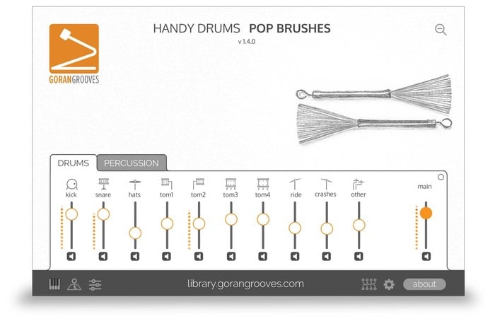 GoranGrooves Handy Drums- POP BRUSHES Sampled Drums Virtual Instrument [Virtual]