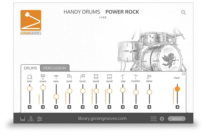 GoranGrooves Handy Drums- POWER ROCK Sampled Drums Virtual Instrument [Virtual]