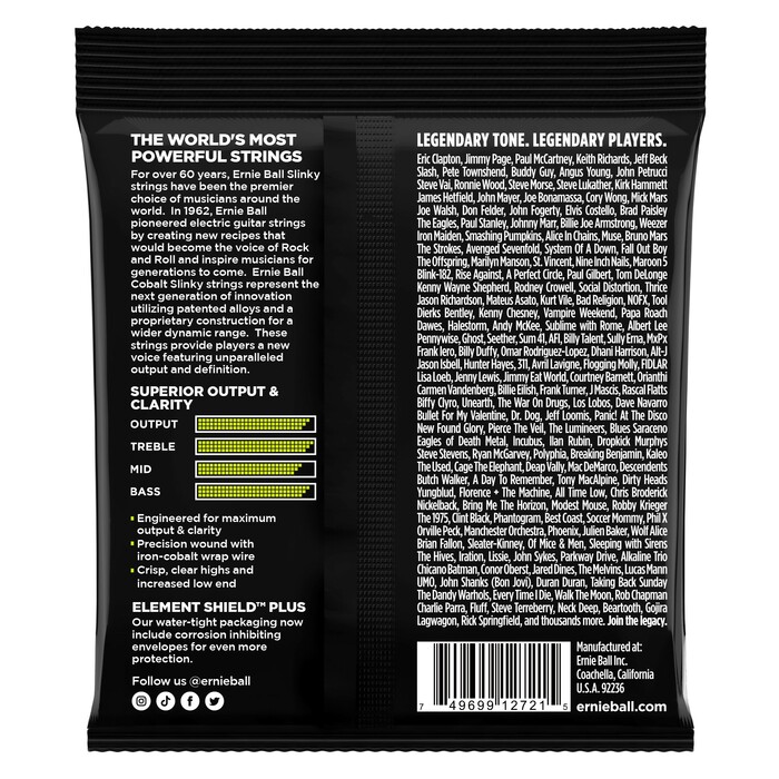 Ernie Ball P02721 Regular Cobalt Slinky Electric Guitar Strings