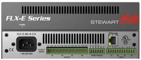 Stewart Audio FLX-E-160-2-LZ-D 2-Channel DSP-Enabled Amplifier 2x 160W@4/8 Ohms, Dante Network Enabled