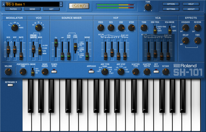 Roland SH-101 Monophonic Software Synthesizer [Virtual
