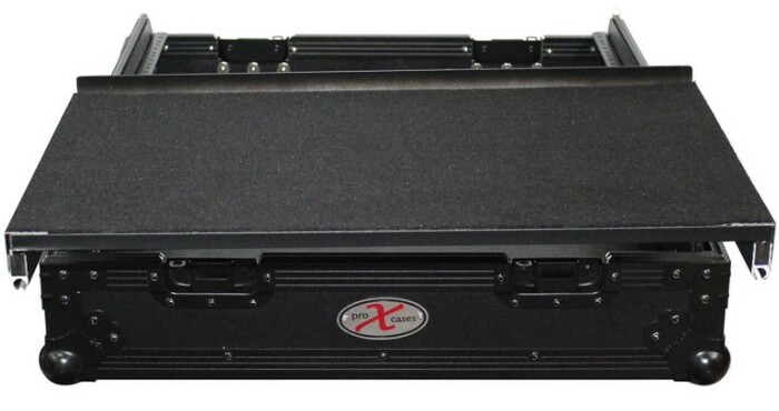 ProX XS-19MIXLTBL 19" Rack Mount Mixer Case With 10U Slant And Sliding Laptop Shelf Black