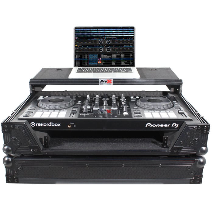 ProX XS-DDJ800-WLTBL DJ Controller Case For Pioneer DDJ-800 With Sliding Laptop Shelf Black