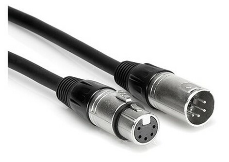 Hosa DMX-025 DMX512 Cable, XLR5M To XLR5F, 24 AWG X 4 OFC, 120-ohm Cable