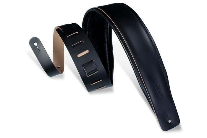 Levys DM1PD-XL 3" Leather Guitar Strap With Foam Padding And Garment Leather Backing.
