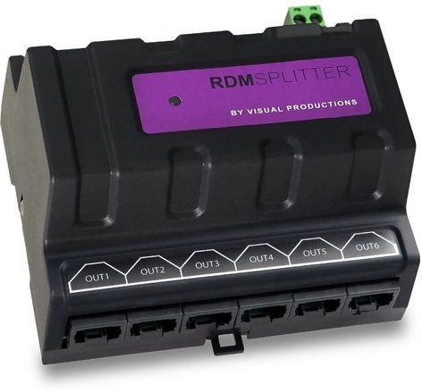 Visual Productions RDMSplitter (RJ45) DIN Rail Mounted DMX+RDM Splitter/booster
