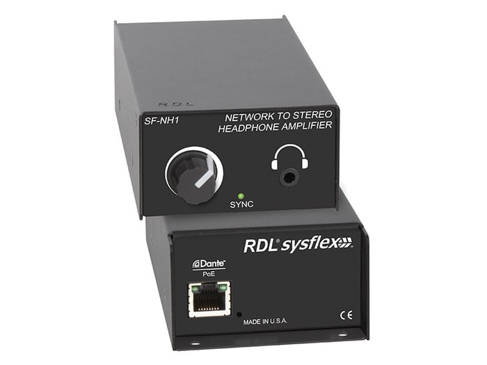 RDL SF-NH1 [Restock Item] Network To Stereo Headphone Amplifier, Dante