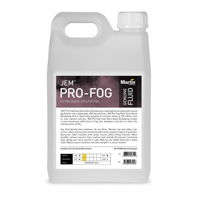 Martin Pro PRO-FOG-XQUICK-5L JEM Pro-Fog Fluid, Extra Quick Dissipating, 5L, 97120902