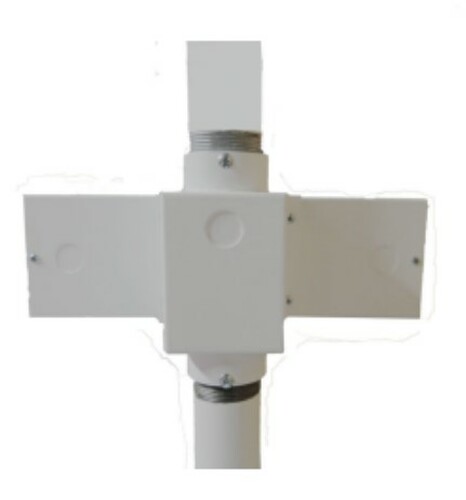 Nigel B Design 12X10DPM-W 12" X 10" Utility Shelf Double Pole Mount With Power Receptacle, White
