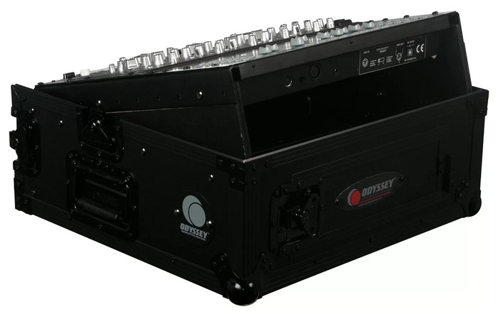 Odyssey FZ1002BL Black 10U Top Slanted 2U Vertical Pro Combo Rack