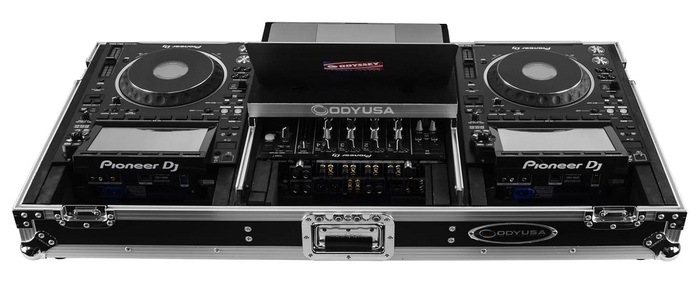 Odyssey FZGS12CDJWXD2 Coffin Case For DJ Mixer And Two Media Players With Glide Platform