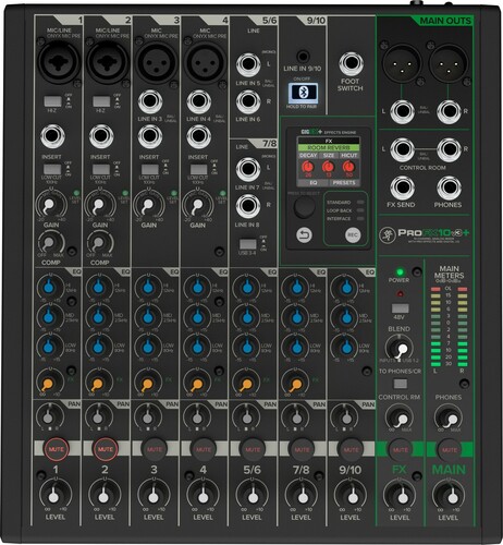 Mackie PROFX10V3+ 10-Channel Analog Mixer With Enhanced FX, USB Recording Modes, And Bluetooth