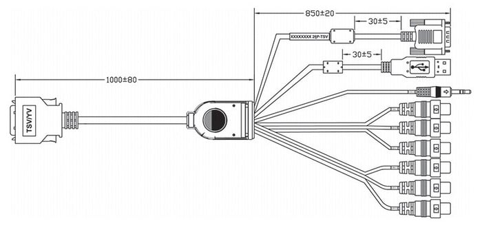 Xenarc CABLE-26P-TSV 6' 26-Pin TSV Series Monitor HDMI/VGA/DVI/AV Input Cable