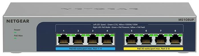 Netgear MS108UP-100NAS 8-Port Ultra60 PoE++ Multi-Gigabit, 2.5G, UnManaged