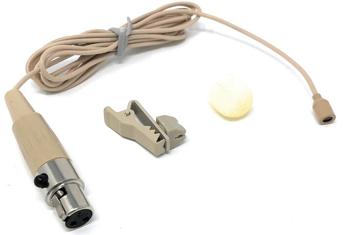 VocoPro LAVALIER-BEIGE Lapel Microphone For UBP, VHF-BP And Hybrid-BP/Digital-BP, Beige
