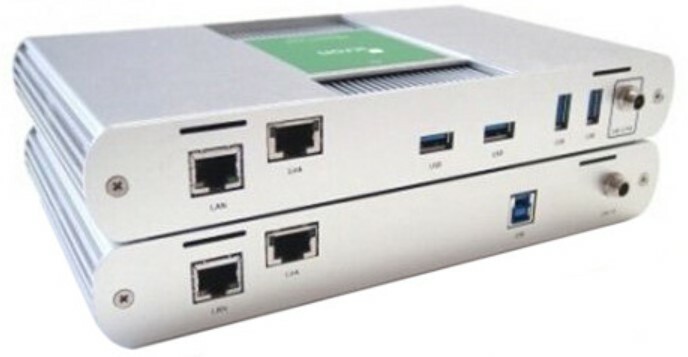 Icron 3104PRONA 4-Port Pro USB 3-2-1 100m Cat6a/7 PTP Extender System, Silver, 100-240V