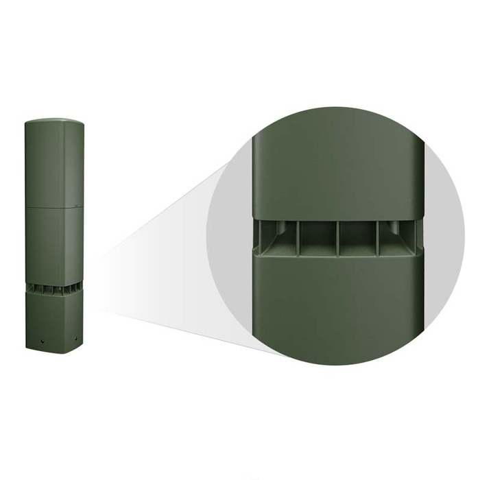 QSC AD-DWL.SUB Dual 5.25" Sub Landscape Speaker, Bollard Design. Green