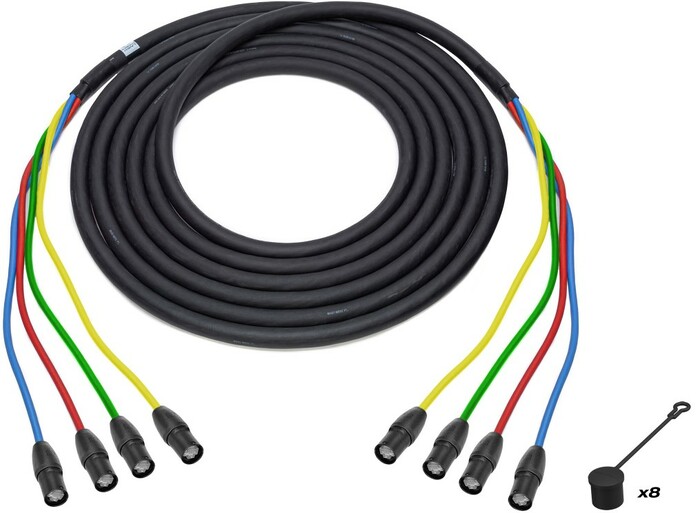 Laird Digital Cinema CAT6AXTRM4EE-050 4-Channel Cat6A Tactical Cable With RJ45 EtherCON TOP Connectors, 50'