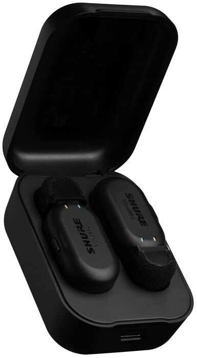 Shure MoveMic Two Receiver Kit 2x Wireless Clip-On Mics, Charge Case And Plug-in Receiver
