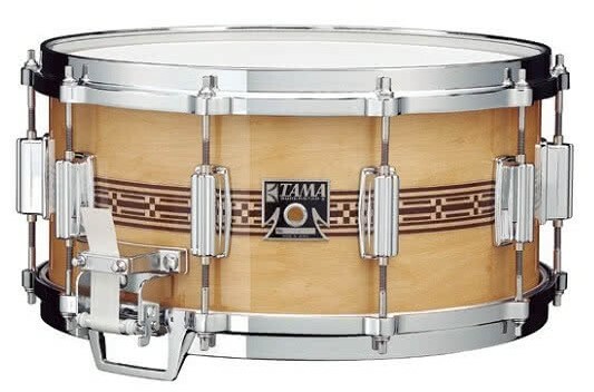 Tama AW456 50th 6.5 X 14" Limited Mastercraft Artwood Snare Drum, Natural With Wood Inlay