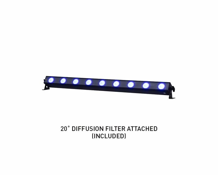 ADJ UBL9H 9x20W RGBAL+UV LED Bar With Wired Digital Communication Network